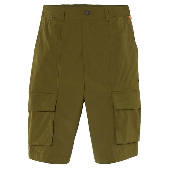 Timberland Mens Leather Badge Water Repellent Cargo Shorts / Olive